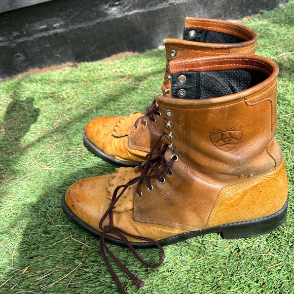 Ariat Shoes Ariat Brown Leather Lace Up Western Boots Poshmark